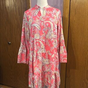 Sunday Up Elegant Pink Paisley Dress size medium.
